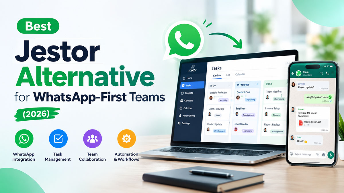 Side-by-side comparison of Jestor and FOXAF showing WhatsApp availability by pricing tier